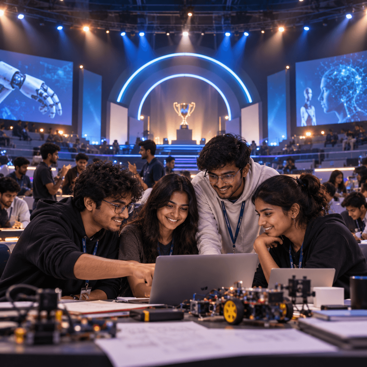 Students collaborating at a Campus Ambassador hackathon